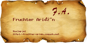 Fruchter Arián névjegykártya